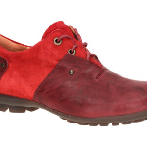 Think 142 Herrenschuhe KONG, dunkelrot/rosso kombi, bequeme Schn?r Halbschuhe