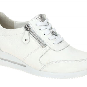 Waldl?ufer 980007 Damen Halbschuhe wei?/silber bequeme Schn?rschuhe