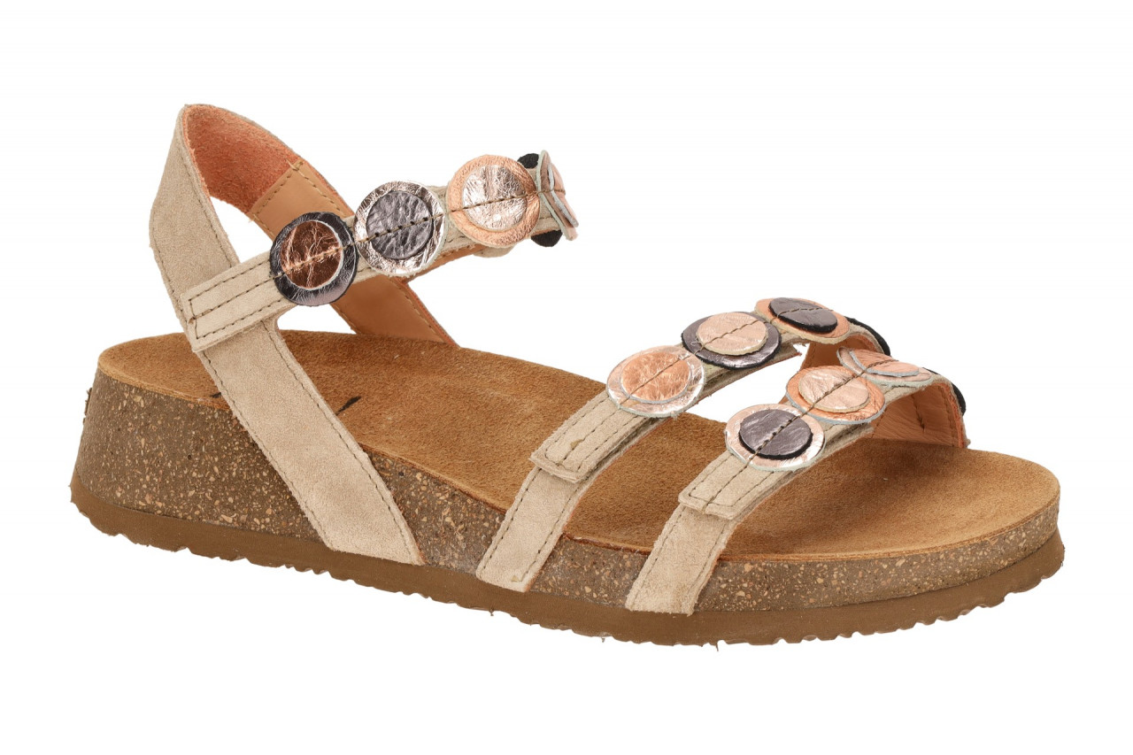 Think 322 Damen Sandalette beige iced coffee/kombi Keilabsatz Klettverschluss 1 Think 322 Damen Sandalette beige iced coffee/kombi Keilabsatz Klettverschluss