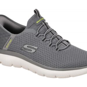 Skechers 232457 CHAR Herren Slipper, dunkelgrau + hellgrau, vegan + maschinen...