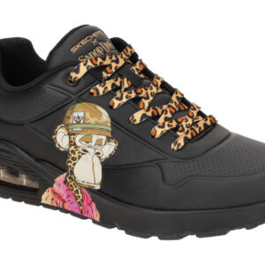 Skechers 251014/BBK UNO - DR.BOMBAY Herren Sneakers Schwarz mit Affen-Druck