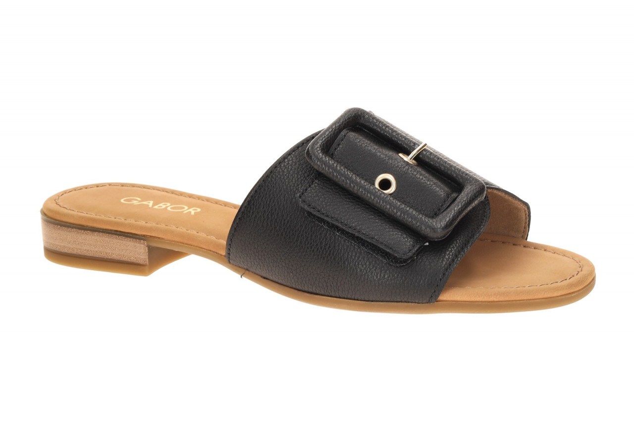 Gabor 82.791 elegante Damen Pantoletten Schwarz (Gold) mit Gummisohle und her... 1 Gabor 82.791 elegante Damen Pantoletten Schwarz (Gold) mit Gummisohle und her...