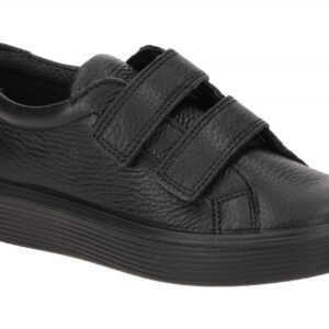 Ecco 71381251052 Soft 60 Kid's Klett Sneaker - All Black Jungen Kinderschuhe