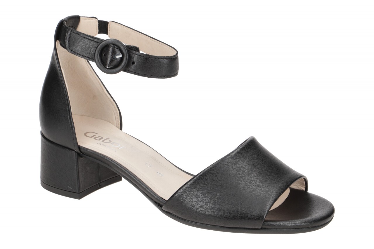 Gabor Sandalette 82.902.27 Schwarz Echtleder Fesselriemchen 1 Gabor Sandalette 82.902.27 Schwarz Echtleder Fesselriemchen