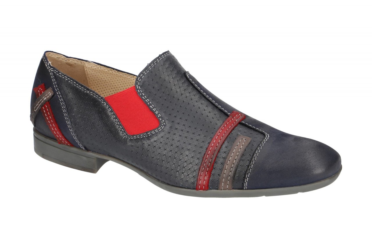 Bello BL187 Navy Herren Slipper Echtleder dunkel-blau + rot (navy) 1 Bello BL187 Navy Herren Slipper Echtleder dunkel-blau + rot (navy)