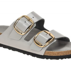 Birkenstock 1029391 ARIZONA BIG BUCKLE Damen Pantoletten Grau high-shine ston...