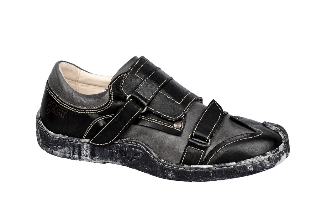 Eject 15744 Skat Herren Slipper Schwarz-Grau Echtleder Klettverschluss Gummis... 1 Eject 15744 Skat Herren Slipper Schwarz-Grau Echtleder Klettverschluss Gummis...