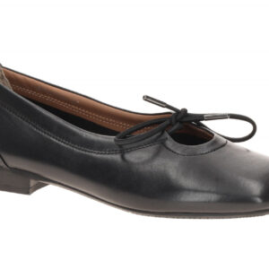 Everybody 84703F1554 GL001 LOENA Damen Ballerinas Schwarz Echtleder Blockabsatz