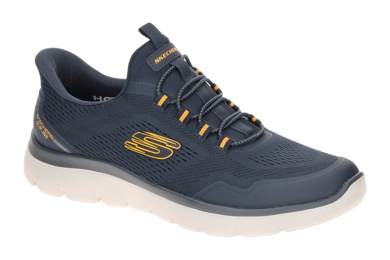 Skechers 233045 NVYL Herren Slipper blau/gelb Air Cooled Memory Foam 1 Skechers 233045 NVYL Herren Slipper blau/gelb Air Cooled Memory Foam
