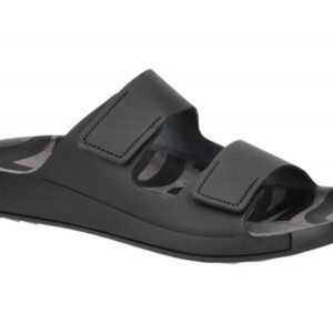 Ecco 50090401001 Men's Pantoletten schwarz - black Echtleder mit Klettverschluss