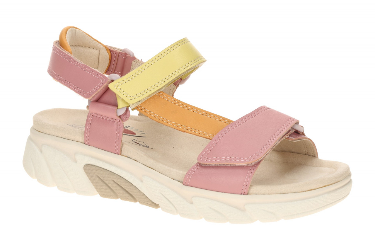 Gabor 86.833 Sandale Damen ROLLINGSOFT pink apricot yellow Keilabsatz Gummi-P... 1 Gabor 86.833 Sandale Damen ROLLINGSOFT pink apricot yellow Keilabsatz Gummi-P...