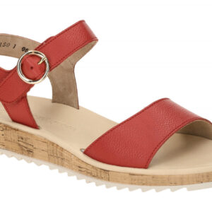 Paul Green Damen Sandalette 7134-04 Rot Salsa Echtleder Keilabsatz 1,5cm