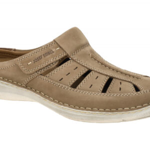 Josef Seibel Pantolette 44976 Beige Sand Herren Echtleder Klettverschluss