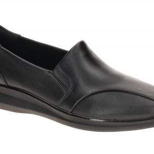 Clarks 26182968 4 Lynell Edge Damen Slipper Schwarz Leder Comfort Fu?bett