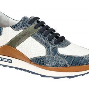 Galizio Torresi Herrenschuhe 417010 Sneakers Wei? - celeste / bianco Echtlede...