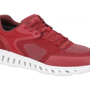 Geox U35DYA 06K11 C7004 Herrensport-Halbschuhe rot dk red Knit.Text + Leder F...