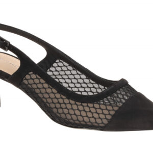 Peter Kaiser Sling Pumps 9-79607-46 Schwarz Velourleder Netz-Optik Stiletto 6cm