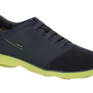 Geox U52D7B Herren Slipper navy/lime Velourleder/Suede atmungsaktiv wasserdicht