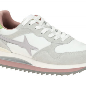 W6YZ 2016528_Yak Damenschuhe Sneaker Wei? Cipria Acid Textil Velourleder