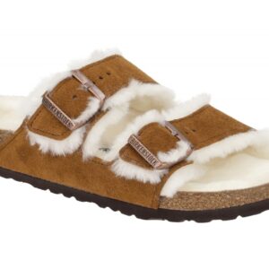 Birkenstock 1001128 BS Arizona_Shearling Braun Mink Lammfell Pantoletten