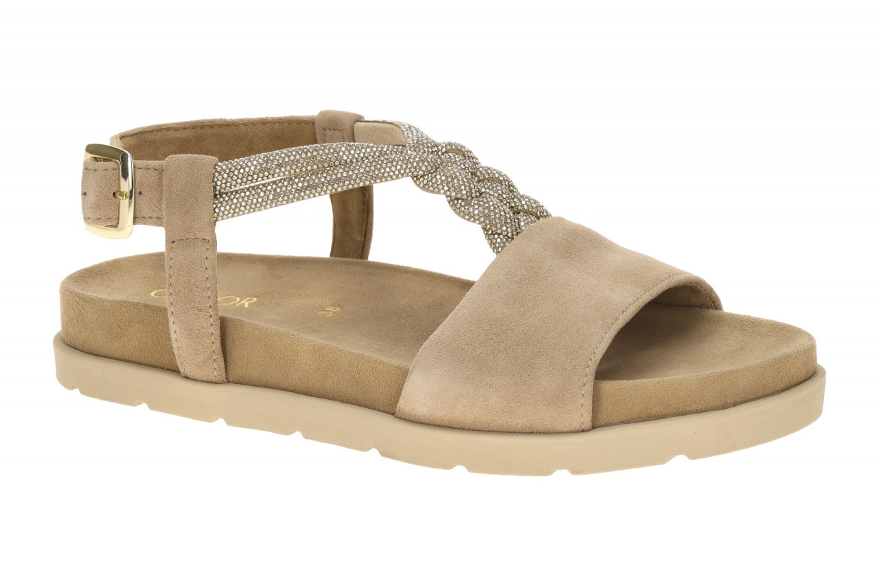 Gabor 84.601 Damen Sandale Beige-Sand Rauhleder Keilabsatz 1cm 1 Gabor 84.601 Damen Sandale Beige-Sand Rauhleder Keilabsatz 1cm