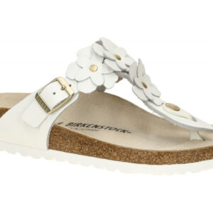 Birkenstock 1026735 Gizeh Flower Embellishment Damen Pantolette Wei? - White