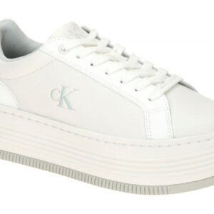 Calvin Klein Damenschuhe YW01766 0LI Wei?/Silber Plateau Sneaker