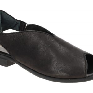 Think 788 Damen Sandale Schwarz Echtleder KAMAA Peeptoe Gummisohle