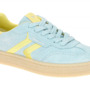 Tamaris 1-23723-44 88A Damenschuhe Plateau Sneakers light blue Velourleder Mix