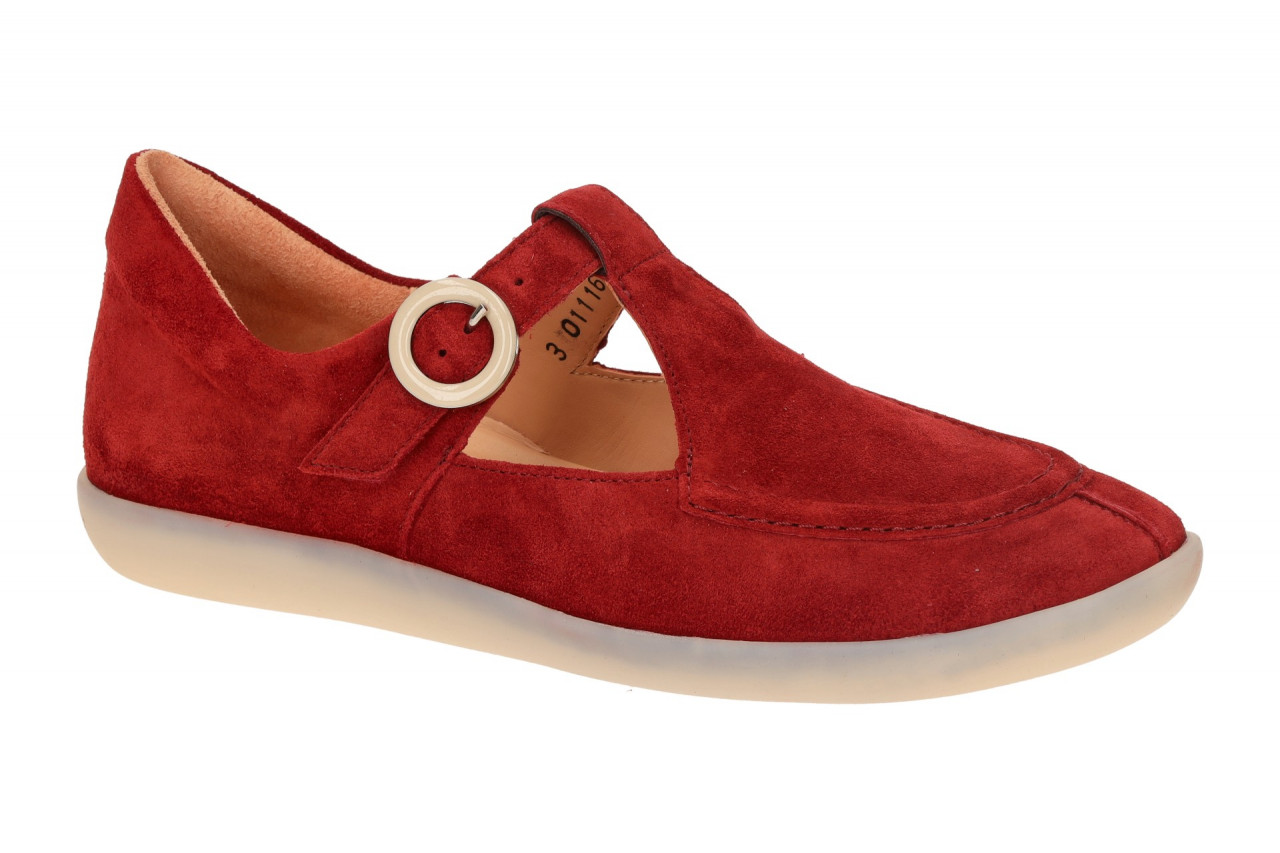 Think 1116 Damen Mary Jane Ballerina in Rot - melograno mit Klettverschluss 1 Think 1116 Damen Mary Jane Ballerina in Rot - melograno mit Klettverschluss
