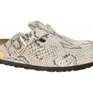 Birkenstock 1033086 Boston Rivet Logo Damenschuhe Grau Oyster bequeme Pantole...