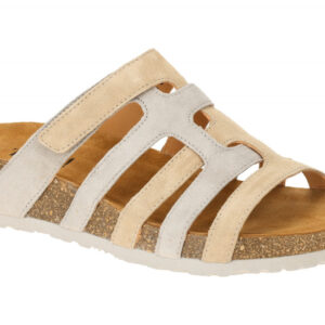 Think 1152 KOAK Damen Pantoletten Grau Iced Coffee Komfort Fu?bett Echtleder
