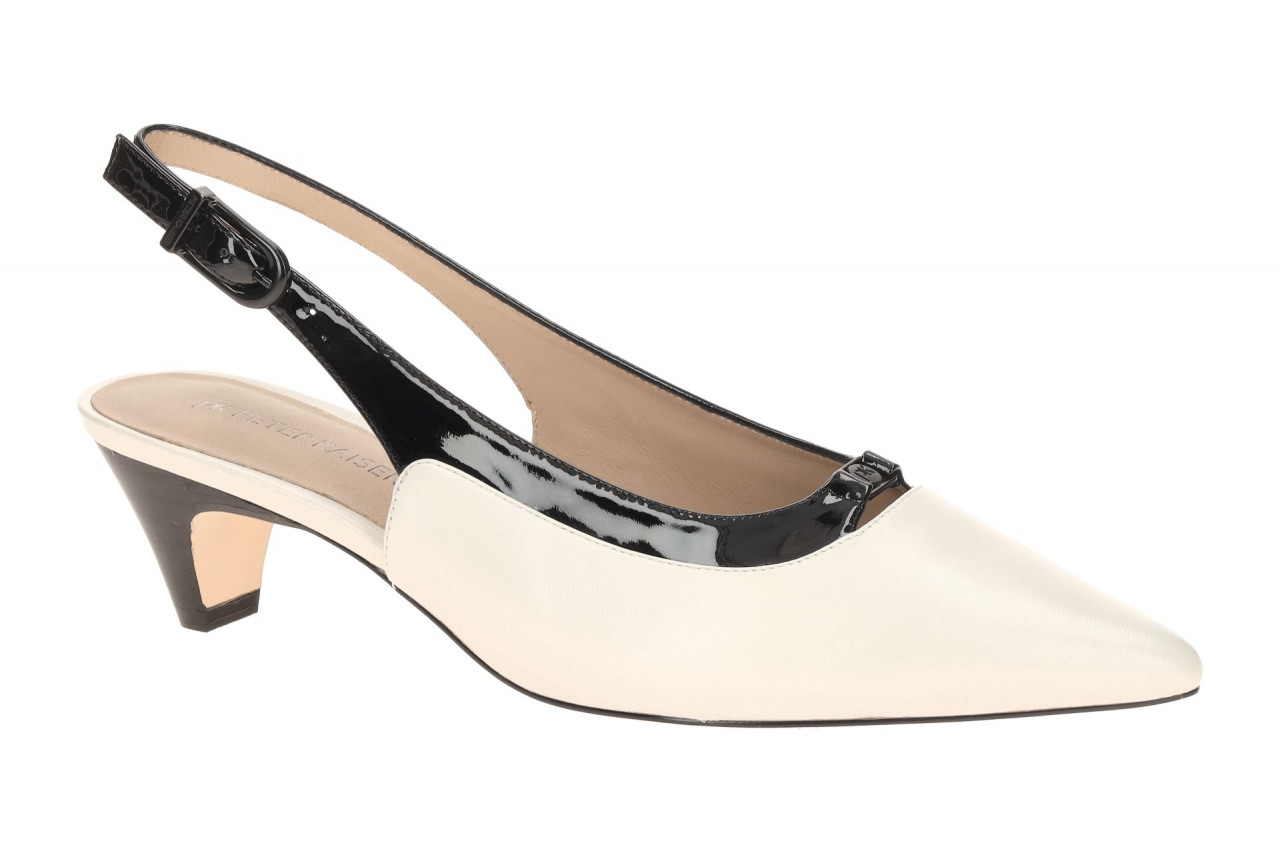 Peter Kaiser 9-79504-46 Kitten Heel Slingpumps wei?/schwarz gl?nzend - Echtle... 1 Peter Kaiser 9-79504-46 Kitten Heel Slingpumps wei?/schwarz gl?nzend - Echtle...