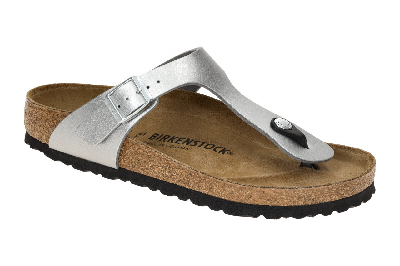 Birkenstock 43851 Gizeh BS Damen Pantoletten in Silber mit anatomischem Kork-... 1 Birkenstock 43851 Gizeh BS Damen Pantoletten in Silber mit anatomischem Kork-...