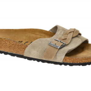 Birkenstock Damen Pantoletten 1026730 OITA BRAIDED Braun Taupe Echtleder Klet...