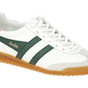 Gola CLB622WA Torpedo Leather Sneaker wei?/evergreen/fuchsia, flach, Damen