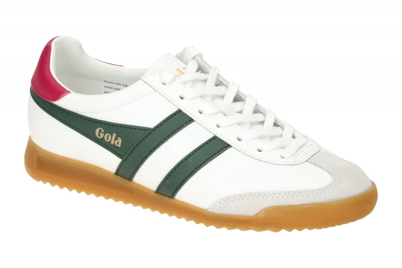 Gola CLB622WA Torpedo Leather Sneaker wei?/evergreen/fuchsia, flach, Damen 1 Gola CLB622WA Torpedo Leather Sneaker wei?/evergreen/fuchsia, flach, Damen