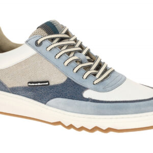 Floris van Bommel FvB 10143 Sportliche Halbschuhe Light Blue Echtleder Schn?r...