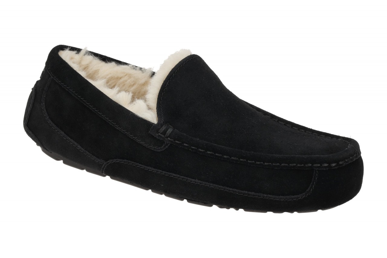 UGG 1101110 BLK ASCOT Herren Slipper Schwarz Echtleder Warmfutter Mokassin G ... 1 UGG 1101110 BLK ASCOT Herren Slipper Schwarz Echtleder Warmfutter Mokassin G ...