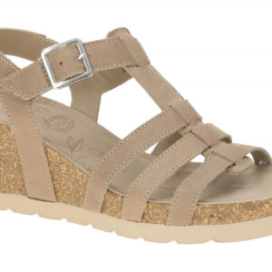 Panama Jack Damen Sandalette Vero B2 PJ Vero taupe-braun Echtleder Keilabsatz
