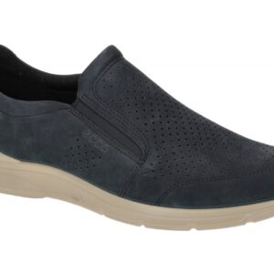 Ecco 51164402058 - Herren Halbschuhe Slip on Navy Nubuck Flexibel Leicht