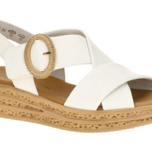 Gabor 84.556 - Damen Sandalette in Wei?-Latte mit Keilabsatz