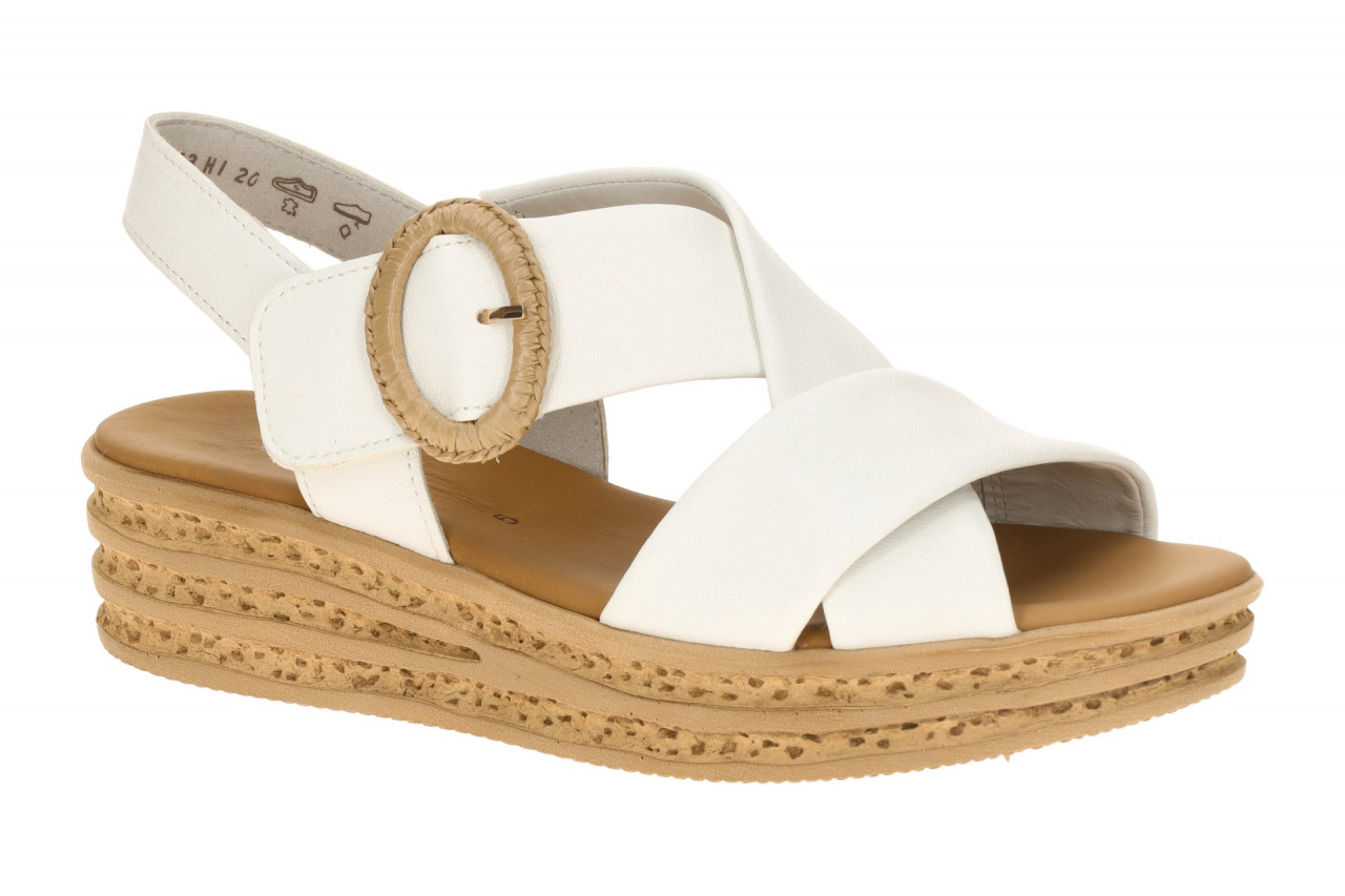 Gabor 84.556 - Damen Sandalette in Wei?-Latte mit Keilabsatz 1 Gabor 84.556 - Damen Sandalette in Wei?-Latte mit Keilabsatz