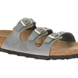 Birkenstock Damen Pantoletten 1031891 Florida BS Blau Basalt Gray Echtleder F...
