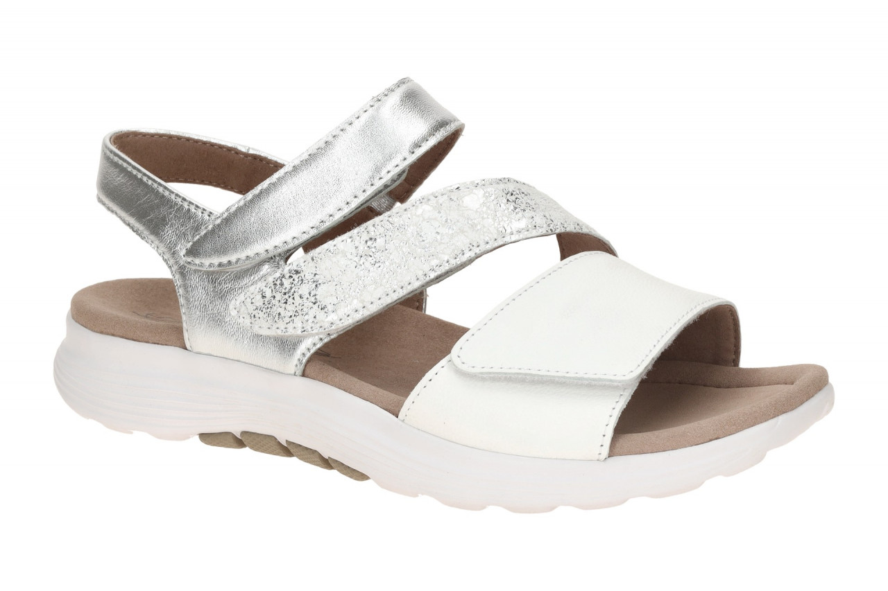 Gabor 86.813.51 Damen Sandale weiss / silber ROLLINGSOFT Keilabsatz Klettvers... 1 Gabor 86.813.51 Damen Sandale weiss / silber ROLLINGSOFT Keilabsatz Klettvers...