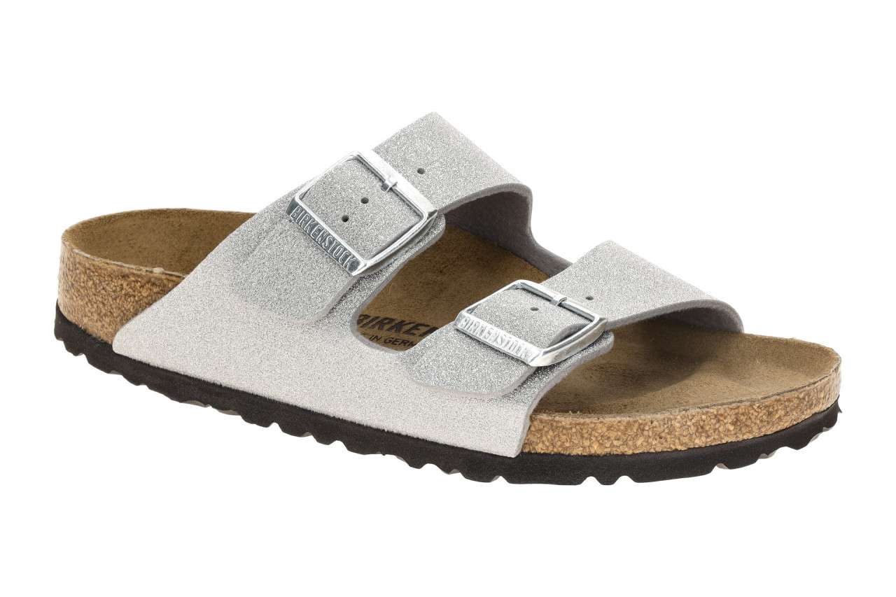 Birkenstock 1030127 BS Arizona Damen Pantoletten Silber Glitter - Anatomische... 1 Birkenstock 1030127 BS Arizona Damen Pantoletten Silber Glitter - Anatomische...