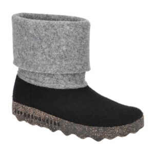 Asportuguesas P018137000 CADY L Damen Chelsea Boots Schwarz Tweed Combo Filz