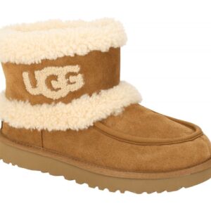 UGG 1145410 CHE ULTRA MINI FLUFF Damen Winterstiefel Chestnut Echtleder Warmf...