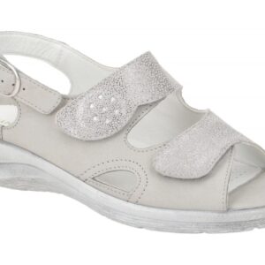 Waldl?ufer 811004 Damen Sandale MERLE in Grau/Silber - Bequem mit Keilabsatz
