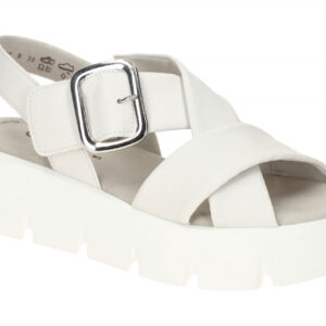 Gabor 84.752 - Damen Sandalette, wei? (latte), Keilabsatz, Echtleder